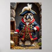 Franse Bulldog Pirate Regal Explorer Poster (Voorkant)