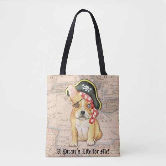 Franse Bulldog Pirate Tote Bag (Voorkant)
