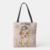Franse Bulldog Pirate Tote Bag (Achterkant)