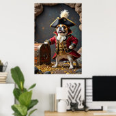 Franse Bulldog Pirate Treasure Guardian Poster (Thuiskantoor)