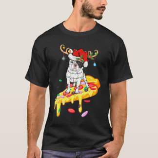 Franse Bulldog Pizza Franse Bulldog Kerstmis T-shirt