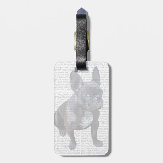 Franse Bulldog Plain Bagagelabel (Achterkant verticaal)