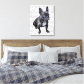 Franse Bulldog Plain Canvas Afdruk (Insitu (Slaapkamer))