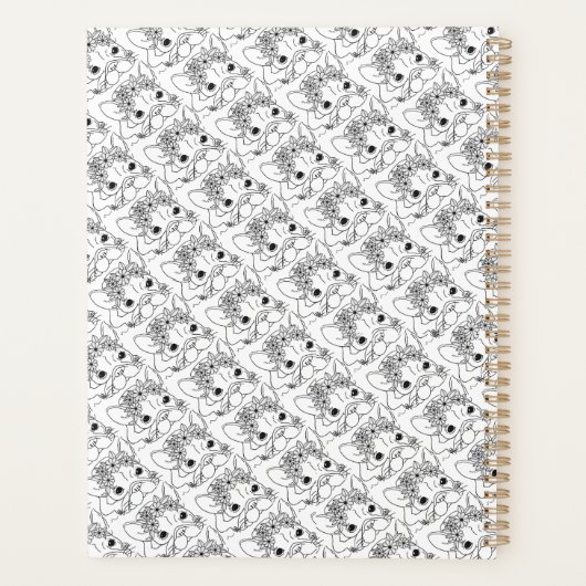 FRANSE BULLDOG PLANNER Maand/Weekly 81/2 x 11" (Achterkant)