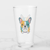 Franse Bulldog plezier Glas (Achterkant)