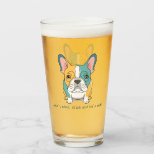 Franse Bulldog plezier Glas