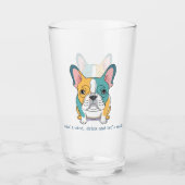 Franse Bulldog plezier Glas (Voorkant)
