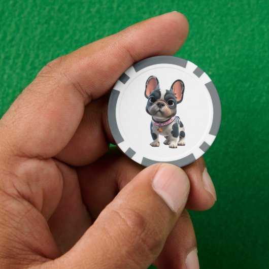 Franse Bulldog Poker Chips (Hand)