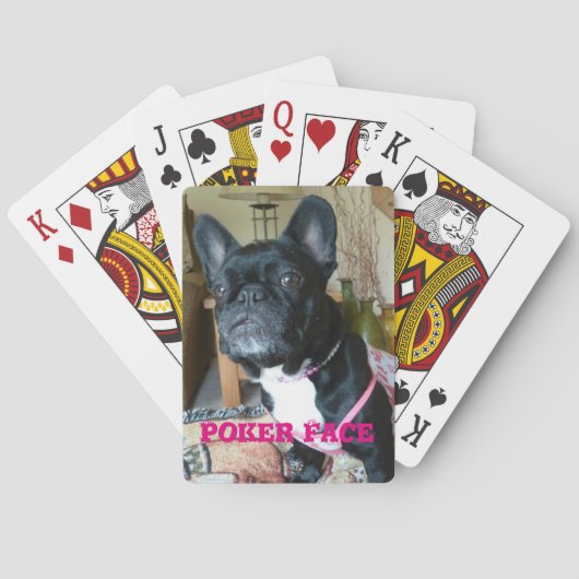 Franse Bulldog "Poker Face"-speelkaarten Pokerkaarten (Achterkant)