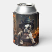 Franse Bulldog pompoenen Halloween eng Blikjeskoeler (Blikje Achterkant)