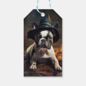 Franse Bulldog pompoenen Halloween eng Cadeaulabel (Achterkant)