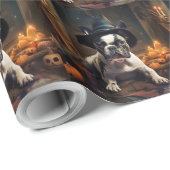 Franse Bulldog pompoenen Halloween eng Cadeaupapier (Rol Hoek)