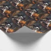 Franse Bulldog pompoenen Halloween eng Cadeaupapier (Hoek)