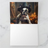 Franse Bulldog pompoenen Halloween eng Kaart (Binnen)