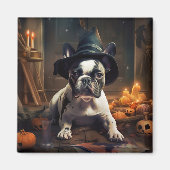Franse Bulldog pompoenen Halloween eng Magneet (Voorkant)