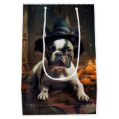 Franse Bulldog pompoenen Halloween eng Medium Cadeauzakje (Achterkant)