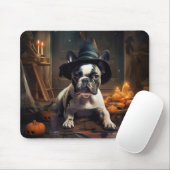 Franse Bulldog pompoenen Halloween eng Muismat (Met muis)