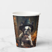 Franse Bulldog pompoenen Halloween eng Papieren Bekers (Achterkant)