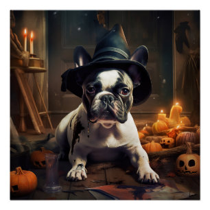 Franse Bulldog pompoenen Halloween eng Perfect Poster