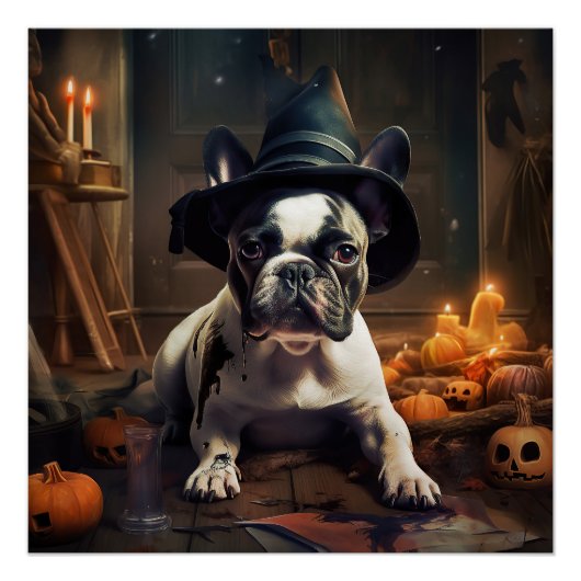 Franse Bulldog pompoenen Halloween eng Perfect Poster (Voorkant)
