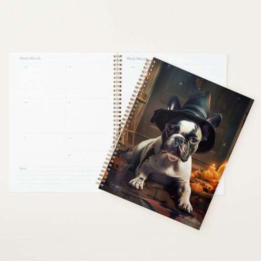 Franse Bulldog pompoenen Halloween eng Planner (Display)