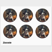 Franse Bulldog pompoenen Halloween eng Ronde Sticker (Vel)