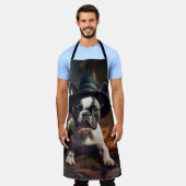 Franse Bulldog pompoenen Halloween eng Schort (Gedragen)