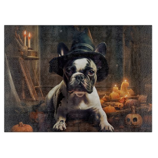 Franse Bulldog pompoenen Halloween eng Snijplank (Voorkant)