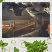 Franse Bulldog pompoenen Halloween eng Theedoek (Gevouwen)