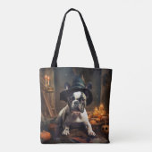 Franse Bulldog pompoenen Halloween eng Tote Bag (Achterkant)