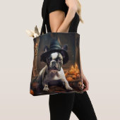 Franse Bulldog pompoenen Halloween eng Tote Bag (Dichtbij)