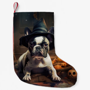 Franse Bulldog Pompoenen Halloween Griezelen Kleine Kerstsok