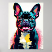 Franse Bulldog Pop Art – Bold Retro Comic Style Poster (Voorkant)