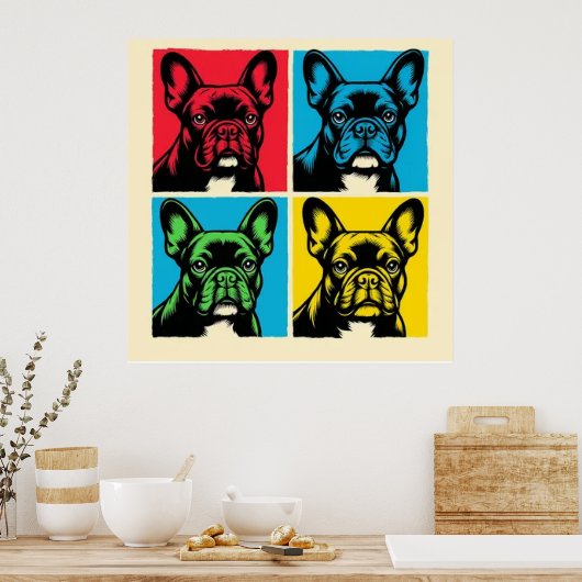 Franse Bulldog Pop Art Poster (Keuken)