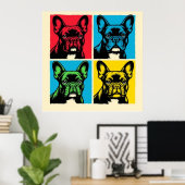 Franse Bulldog Pop Art Poster (Thuiskantoor)