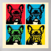 Franse Bulldog Pop Art Poster (Voorkant)