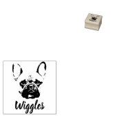 Franse Bulldog Print Aangepaste Naam Handtekening Rubberstempel (Gestempeld)