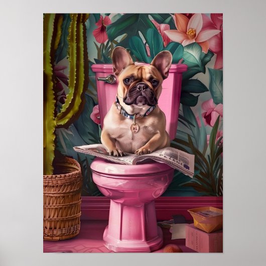 Franse Bulldog Prints Grappige Badkamer Decor Grap (Voorkant)