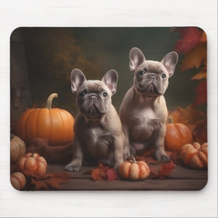 Franse Bulldog Pup Autumn Delight Pumpkin Muismat