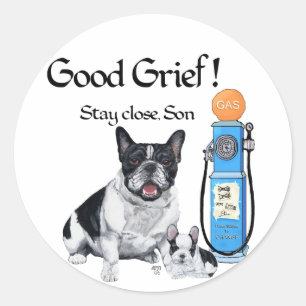 Franse Bulldog & Pup - Gasprijzen Ronde Sticker