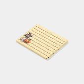Franse Bulldog Pup in Heksenhoed met Pompoen Post-it® Notes (Schuin)