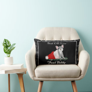 Franse Bulldog Pup In Sinterklaas Hoed Houten Kuss Kussen