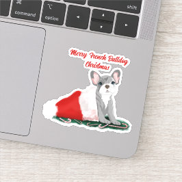 Franse Bulldog Pup In Sinterklaas Hoed Sticker