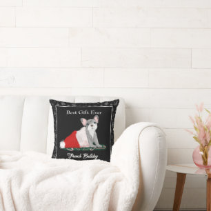 Franse Bulldog Pup In Sinterklaas Hoed Worp Kussen