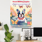 Franse Bulldog Pup Verkoop Tafelscheur Poster (Thuiskantoor)