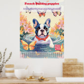 Franse Bulldog Pup Verkoop Tafelscheur Poster (Keuken)