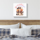 Franse Bulldog Puppies voor een hondeneigenaar Fre Canvas Afdruk (Insitu (Slaapkamer))