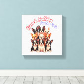Franse Bulldog Puppies voor een hondeneigenaar Fre Canvas Afdruk (Insitu (Houten vloer))