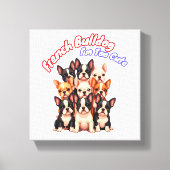 Franse Bulldog Puppies voor een hondeneigenaar Fre Canvas Afdruk (Voorkant)