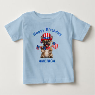Franse Bulldog Puppy (2n) Patriottische Kinder T-s